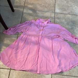 Entro Pink Button-Up Tunic Dress